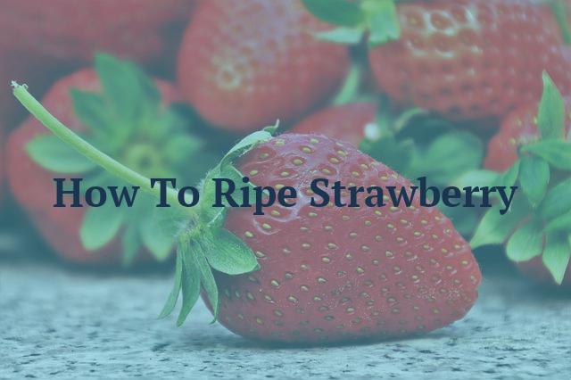 How To Ripe Strawberry